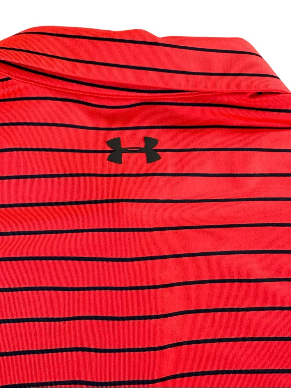 Under Armour Red Polo with Thin Black Stripes Men’s XL - Picture 6 of 9